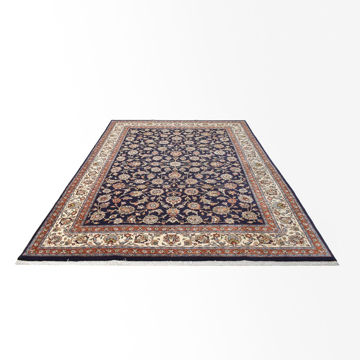 Tapis persan - Classique - Royal - 338 x 243 cm - bleu foncé