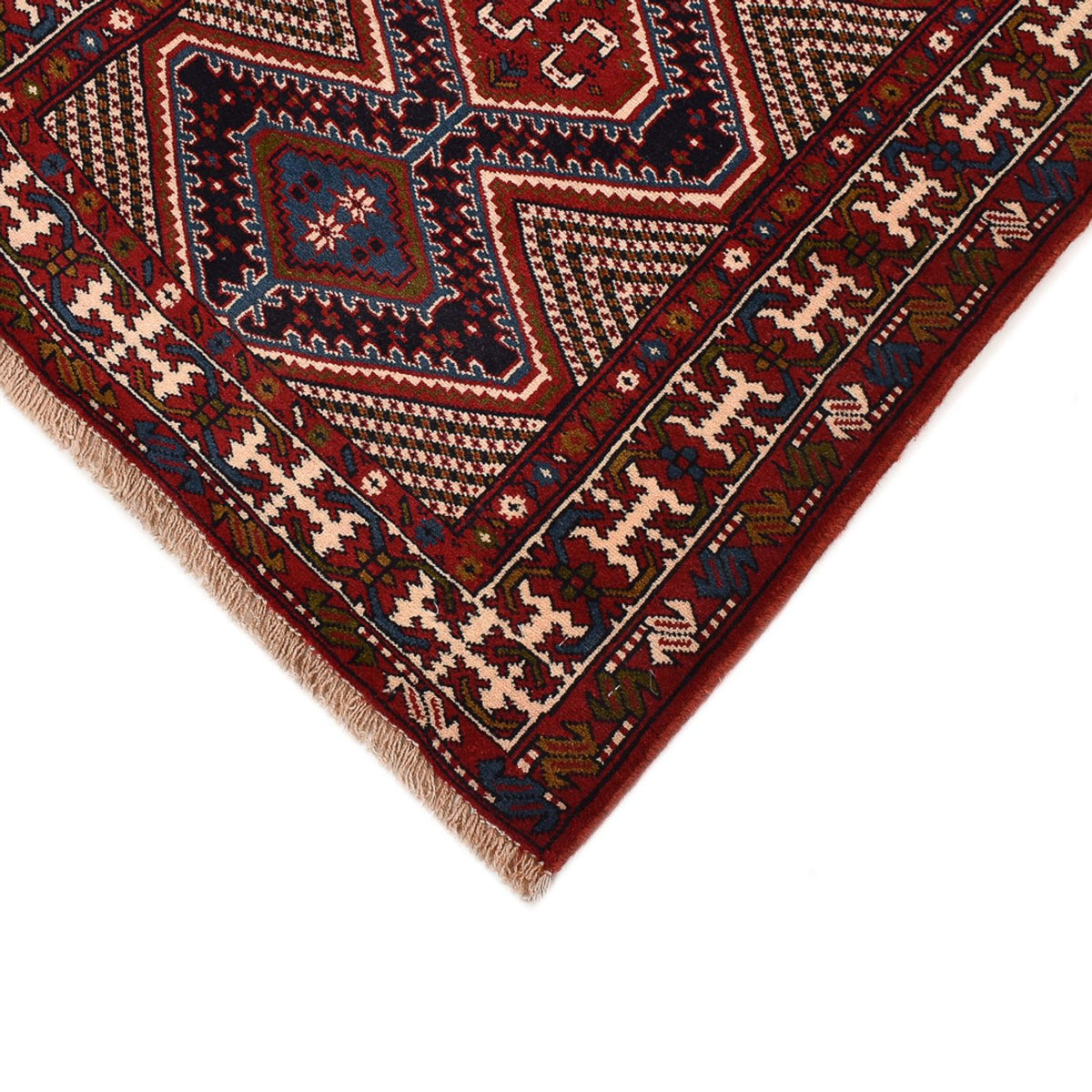 Tapis de couloir Tapis persan - Nomadic - 388 x 92 cm - rouge bordeaux
