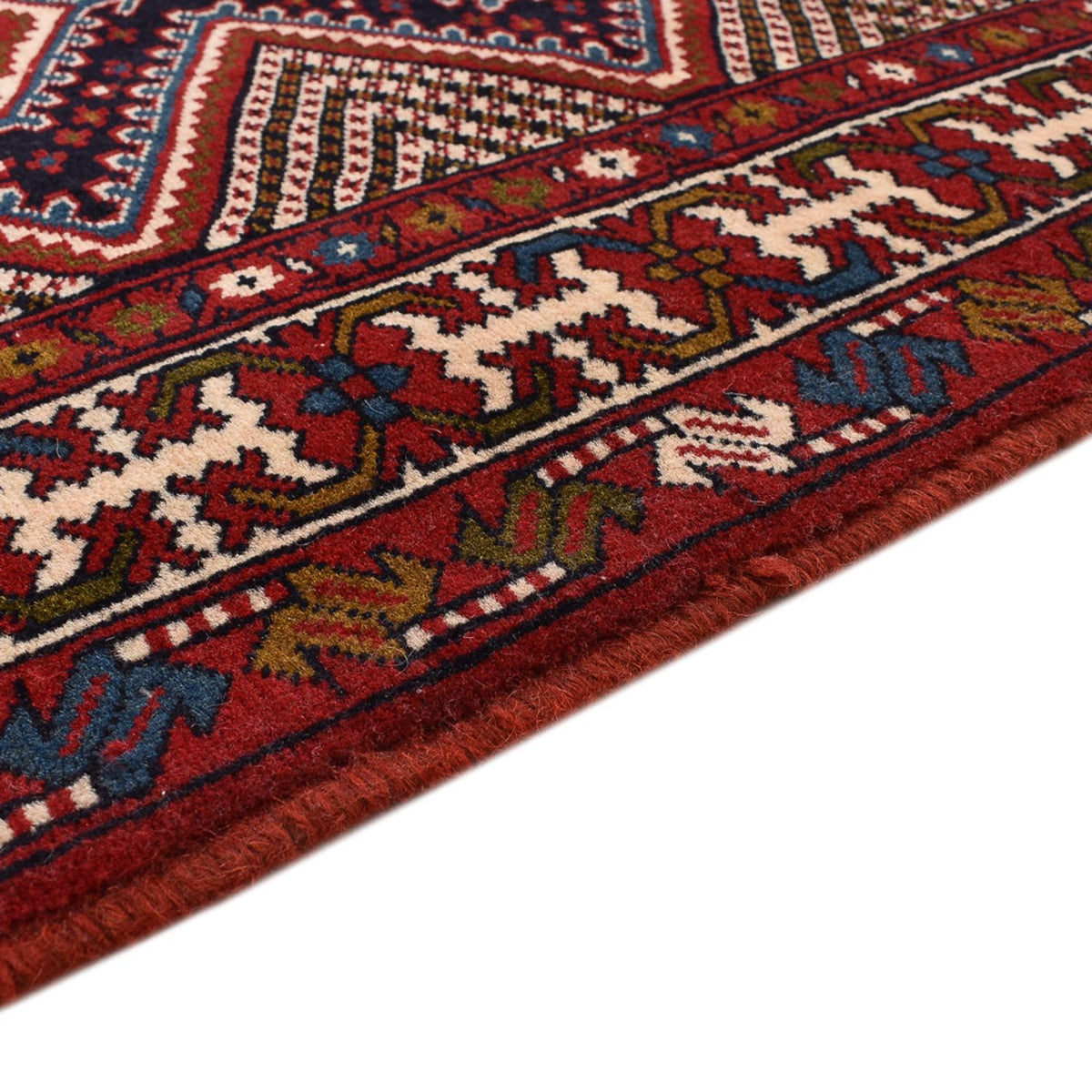 Tapis de couloir Tapis persan - Nomadic - 388 x 92 cm - rouge bordeaux