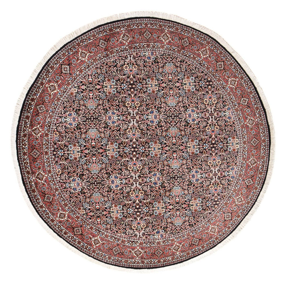 Tapis persan - Bidjar - 240 x 240 cm - rouge foncé