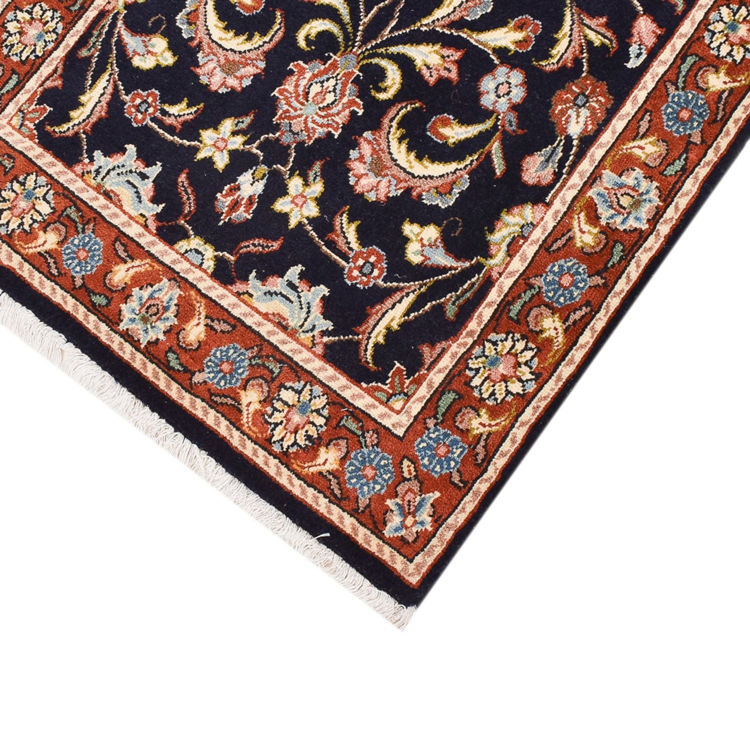 Tapis de couloir Tapis persan - Keshan - 293 x 66 cm - bleu foncé