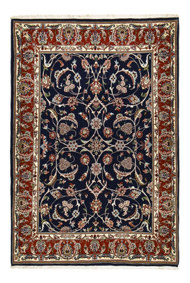 Tapis persan - Ghom - 212 x 146 cm - bleu foncé