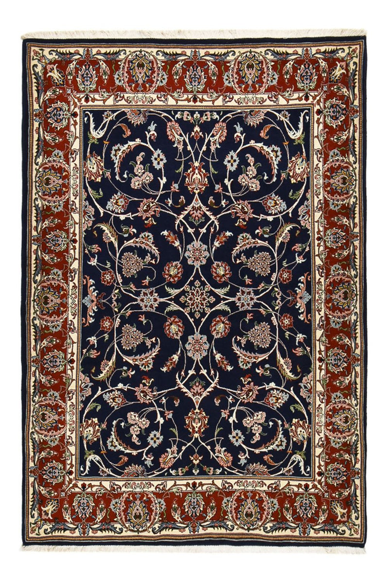 Tapis persan - Ghom - 212 x 146 cm - bleu foncé