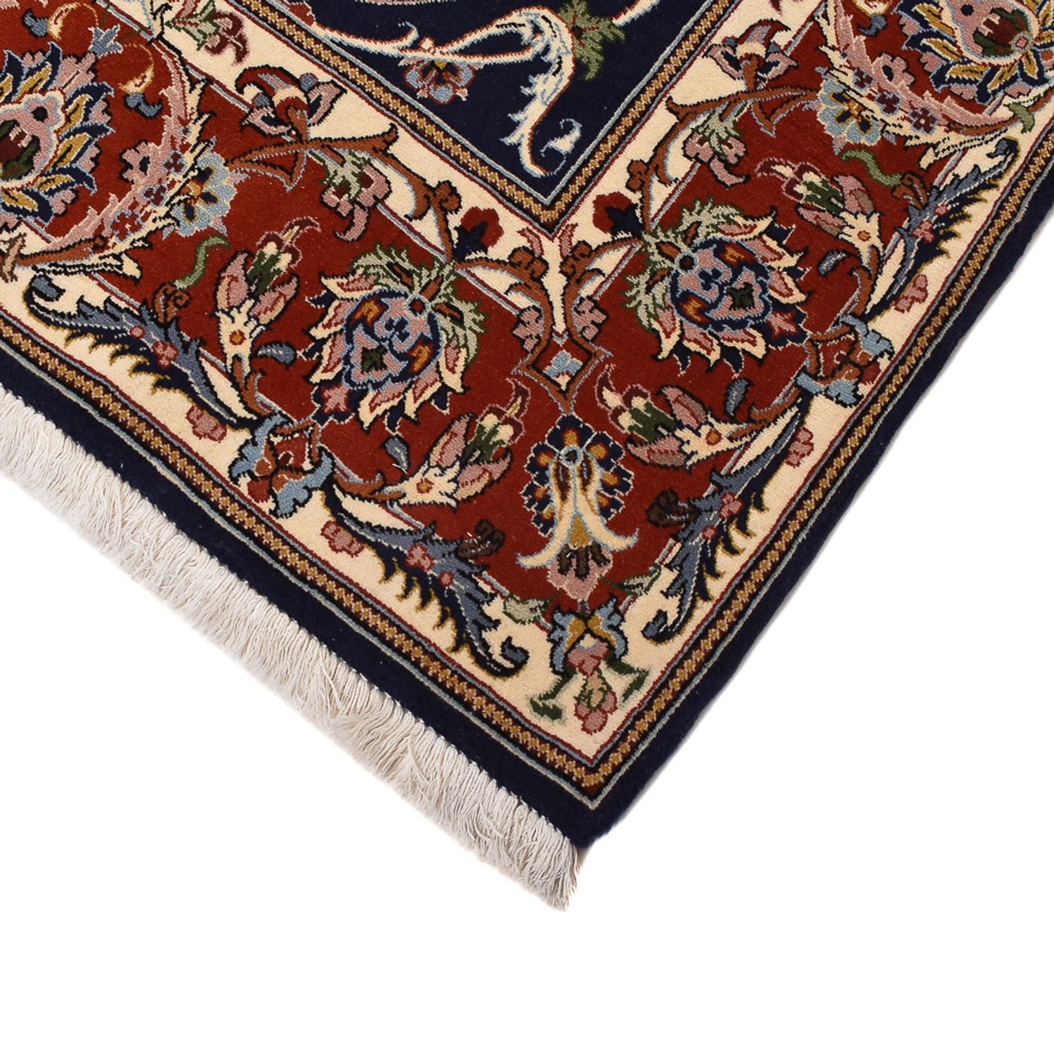 Tapis persan - Ghom - 212 x 146 cm - bleu foncé