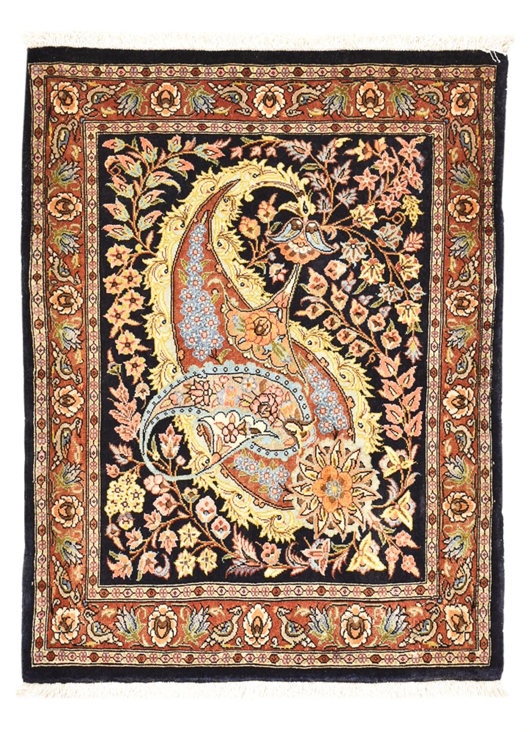Tapis persan - Ghom - 80 x 63 cm - multicolore