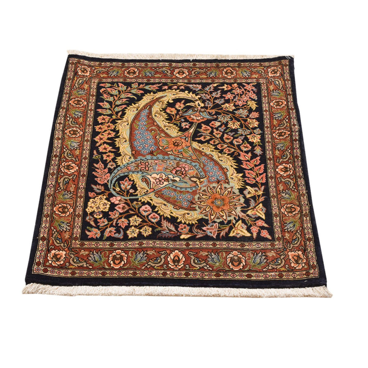 Tapis persan - Ghom - 80 x 63 cm - multicolore