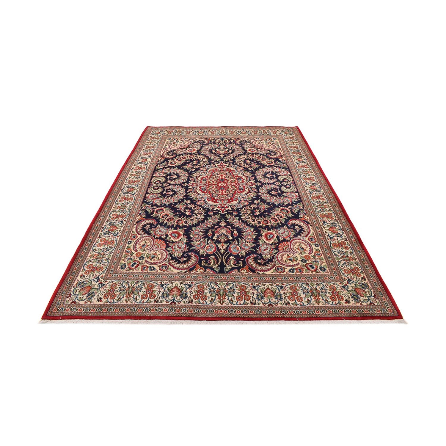 Tapis persan - Ghom - 300 x 210 cm - bleu foncé