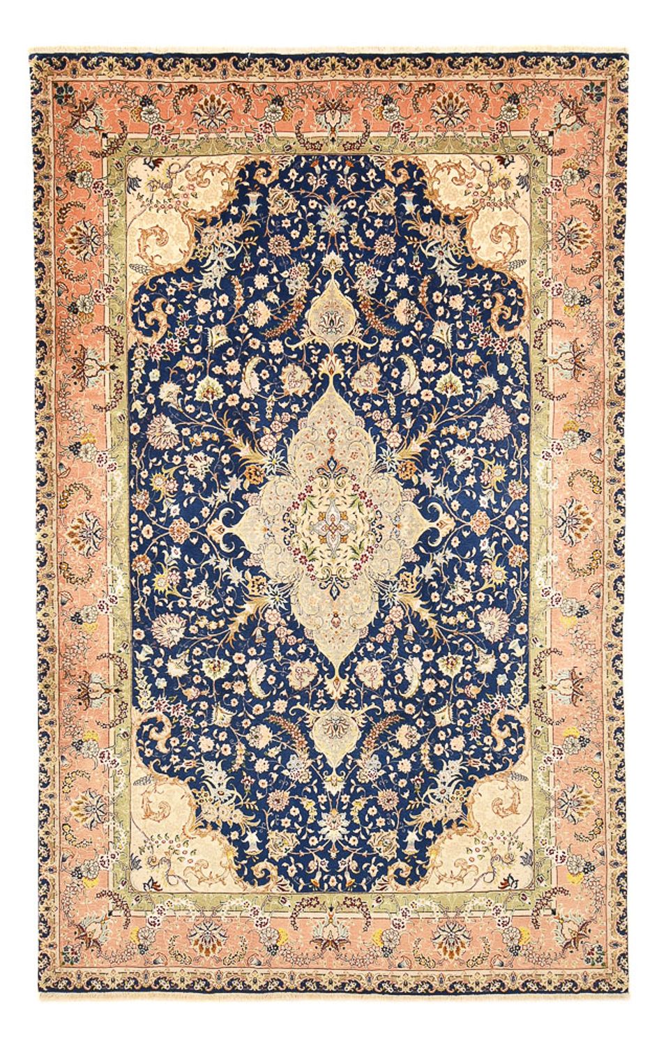 Tapis persan - Tabriz - Royal - 304 x 189 cm - bleu foncé