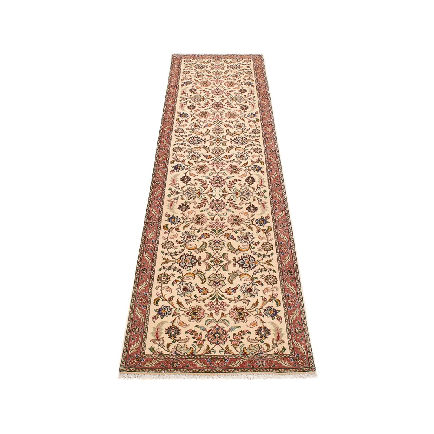 Tapis de couloir Tapis persan - Tabriz - Royal - 286 x 70 cm - beige