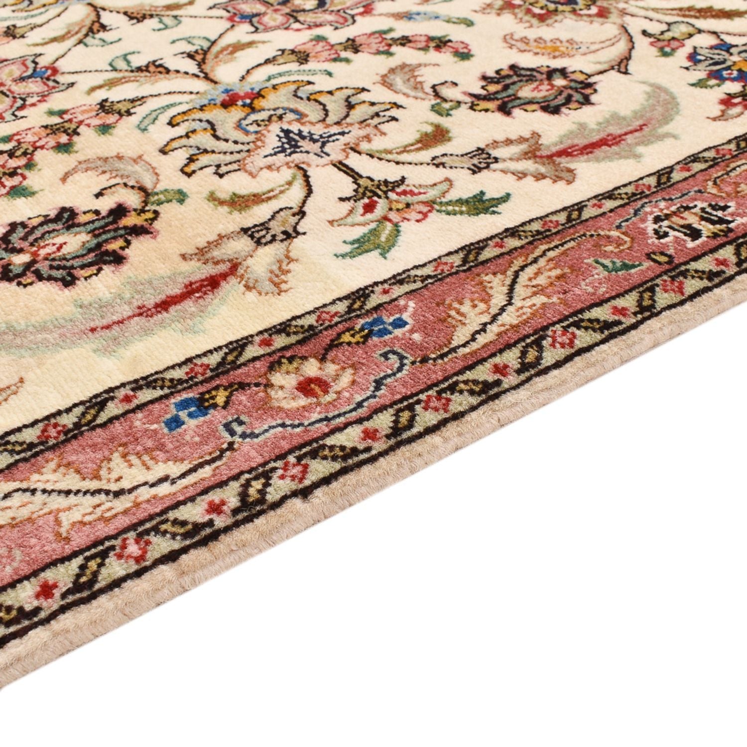 Tapis de couloir Tapis persan - Tabriz - Royal - 284 x 70 cm - beige