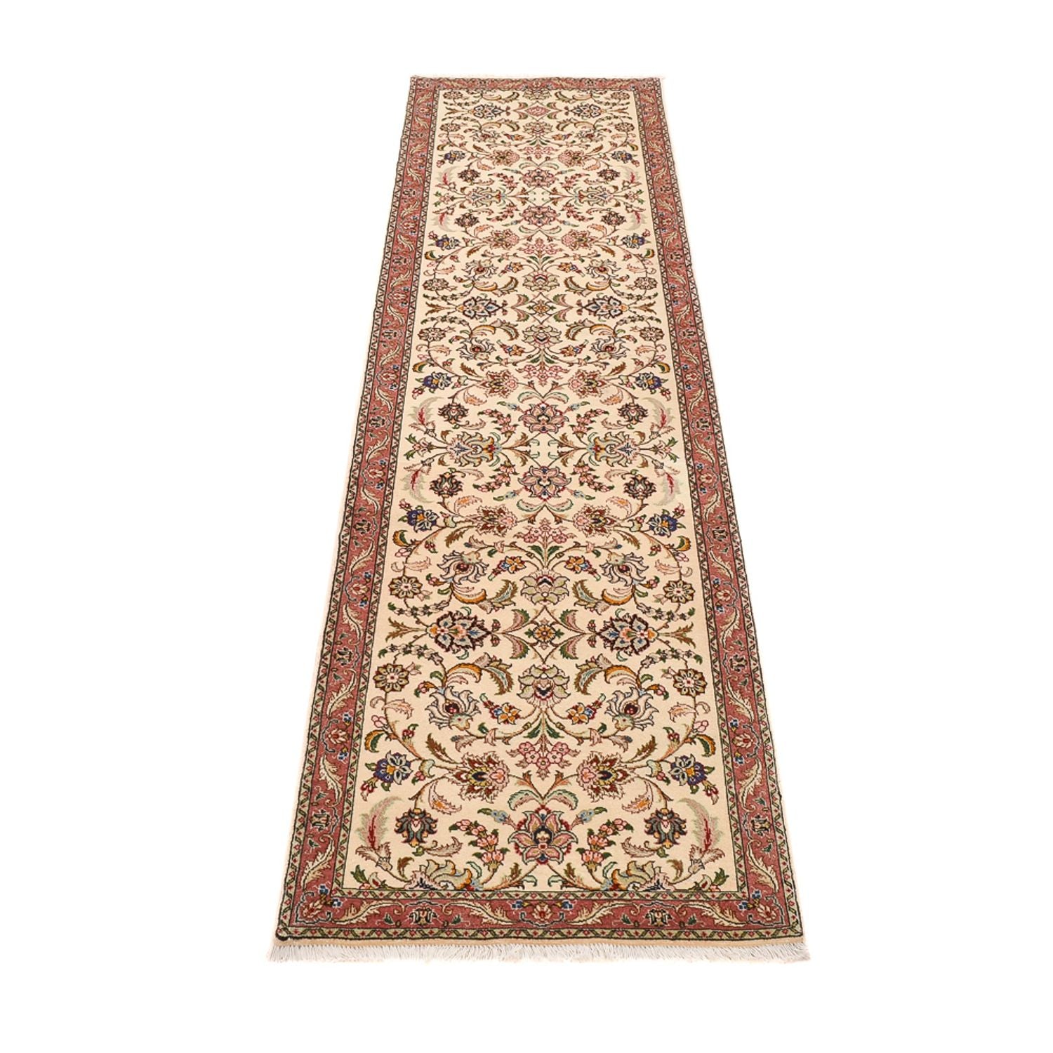 Tapis de couloir Tapis persan - Tabriz - Royal - 284 x 70 cm - beige