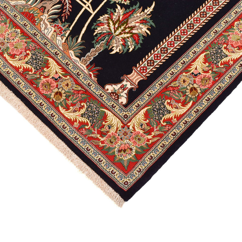 Tapis persan - Ghom - Royal - 218 x 135 cm - bleu foncé