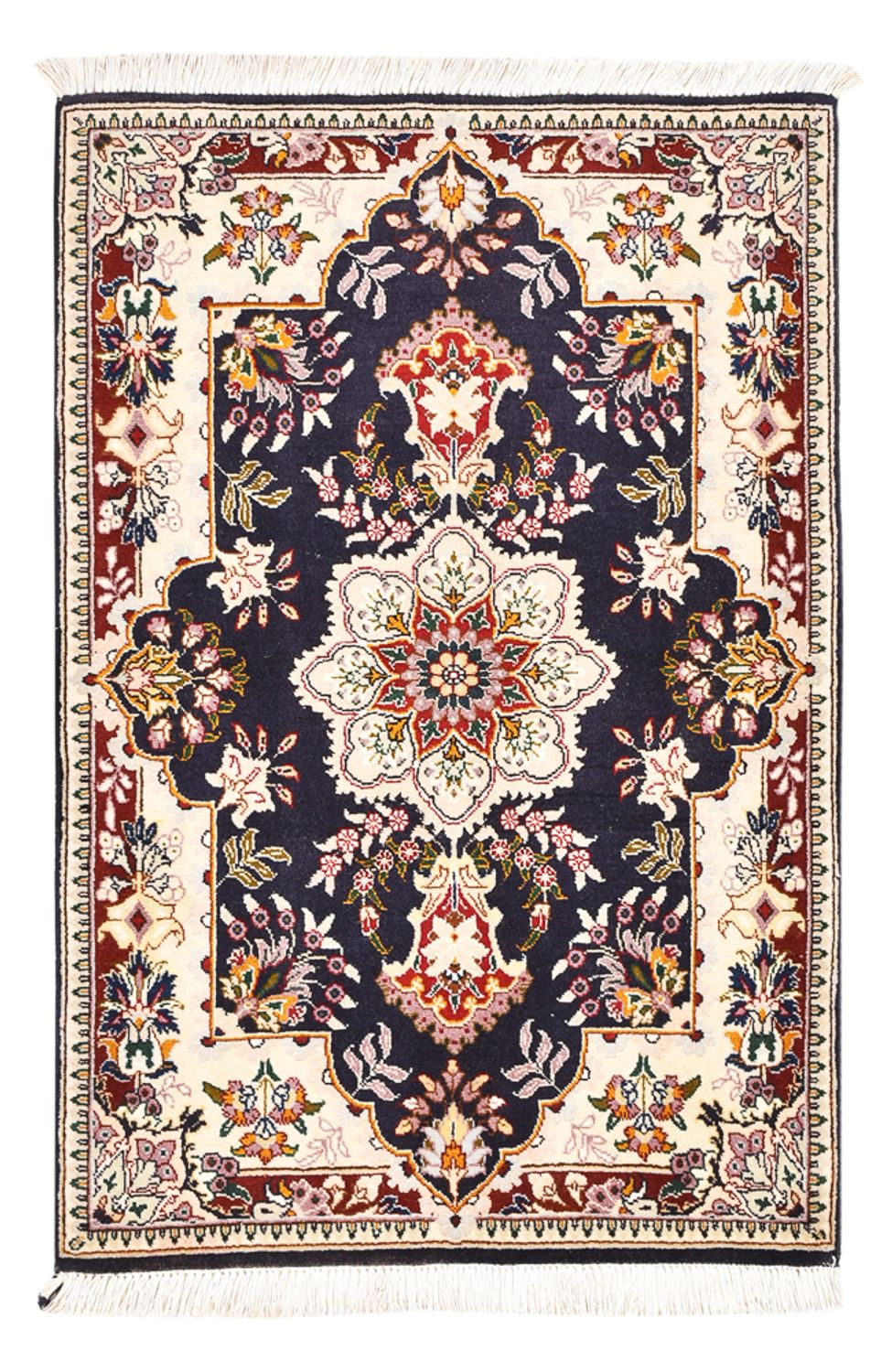 Tapis persan - Tabriz - Royal - 90 x 60 cm - bleu foncé