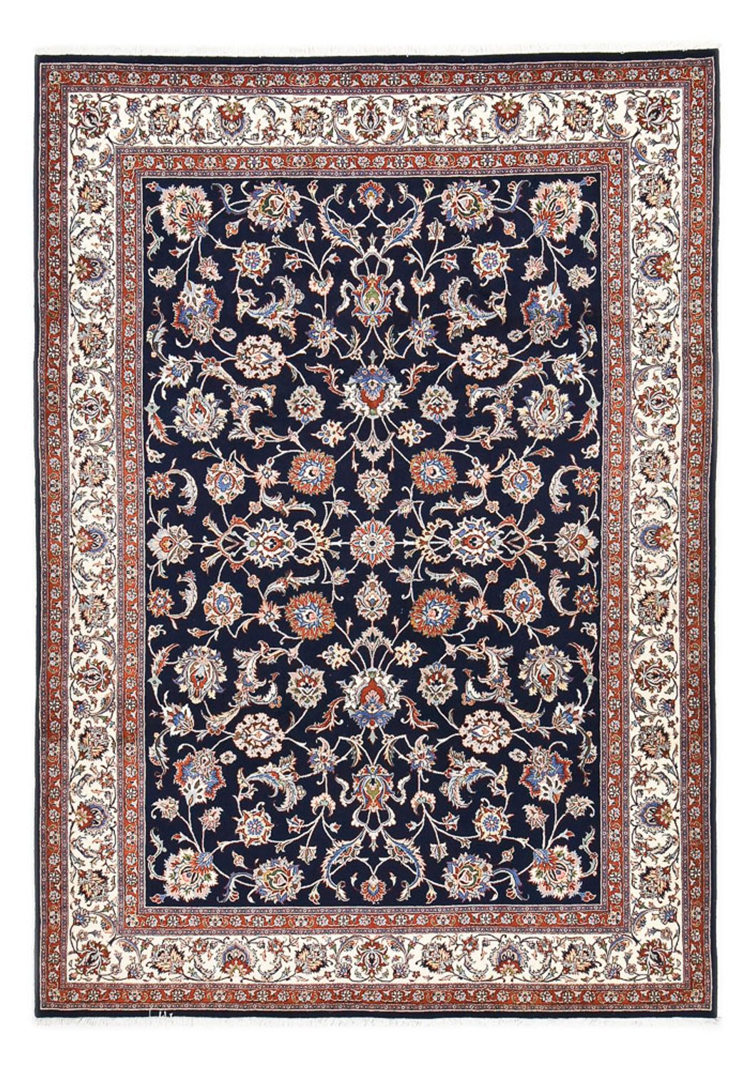 Tapis persan - Classique - Royal - 342 x 243 cm - bleu foncé