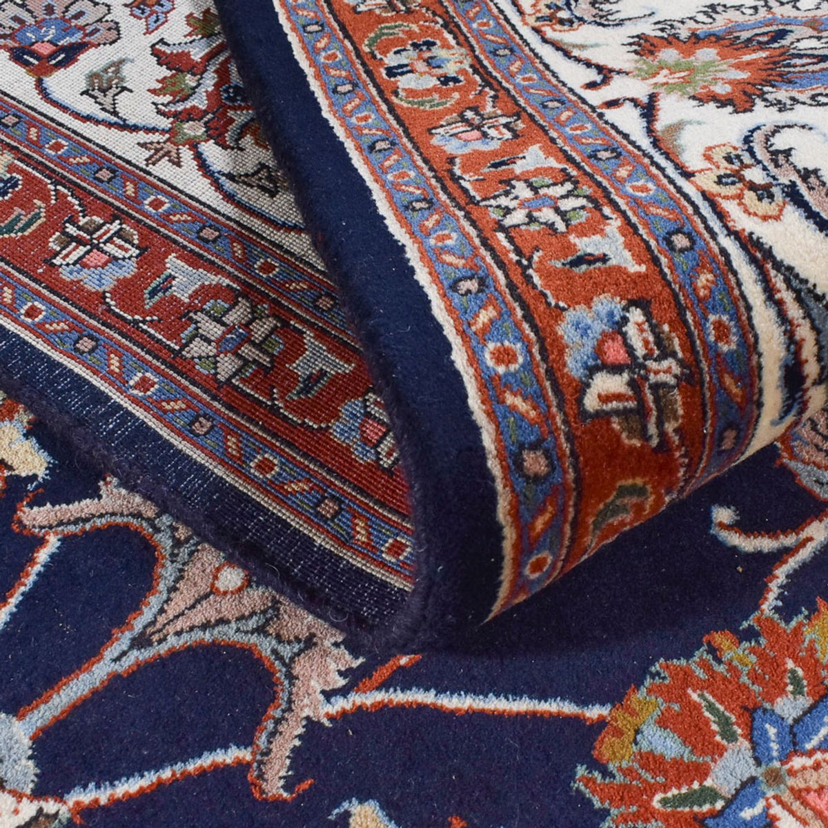 Tapis persan - Classique - Royal - 342 x 243 cm - bleu foncé