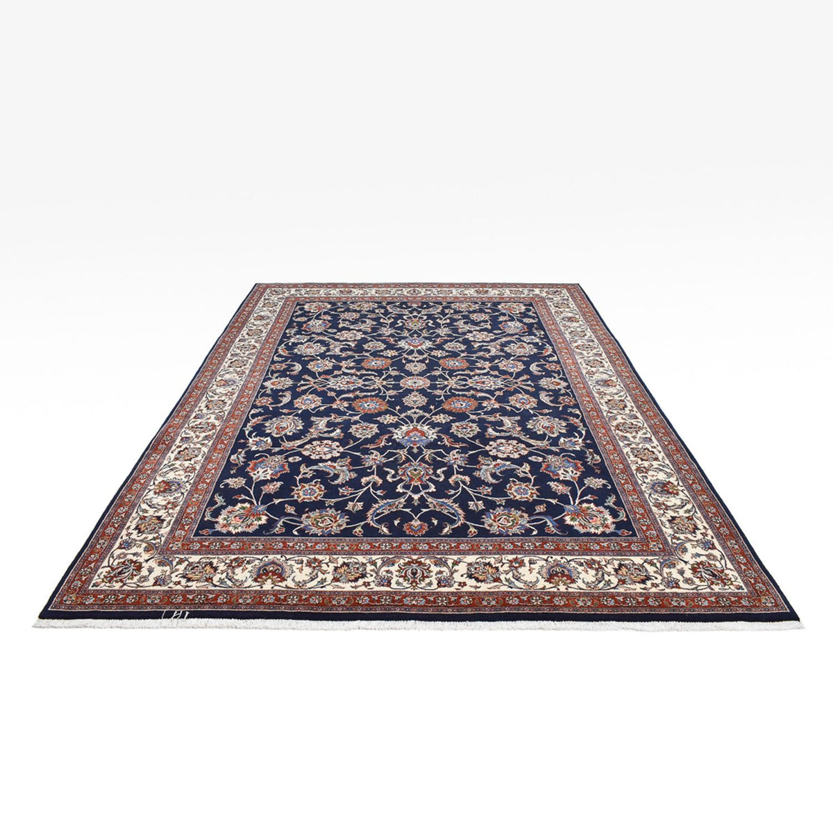 Tapis persan - Classique - Royal - 342 x 243 cm - bleu foncé