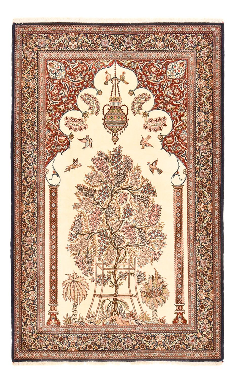Tapis persan - Ghom - Royal - 204 x 132 cm - beige