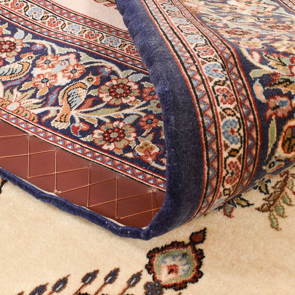 Tapis persan - Ghom - Royal - 204 x 132 cm - beige