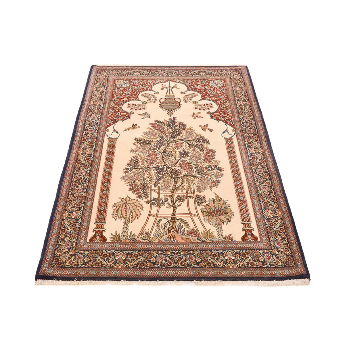 Tapis persan - Ghom - Royal - 204 x 132 cm - beige