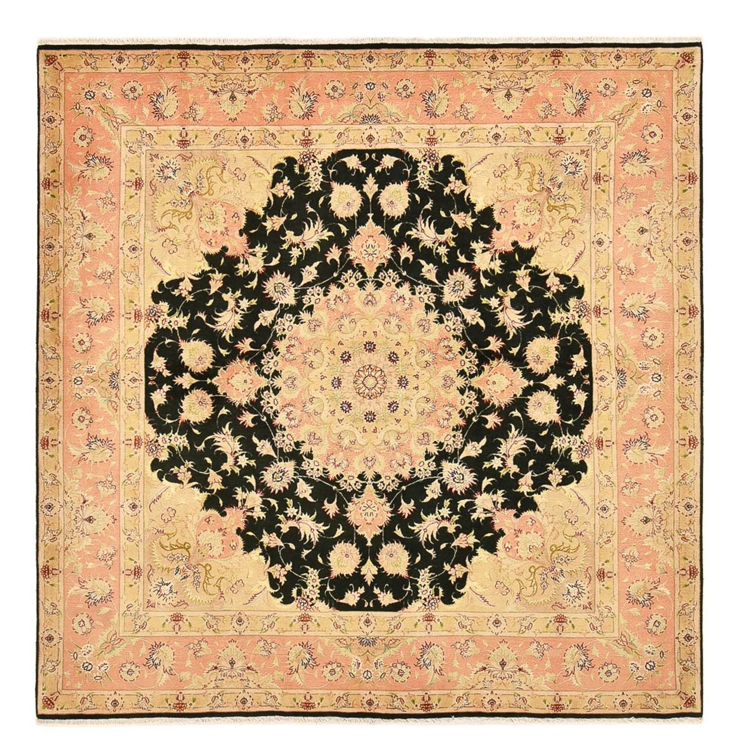 Tapis persan - Tabriz - Royal carré  - 202 x 196 cm - bleu foncé