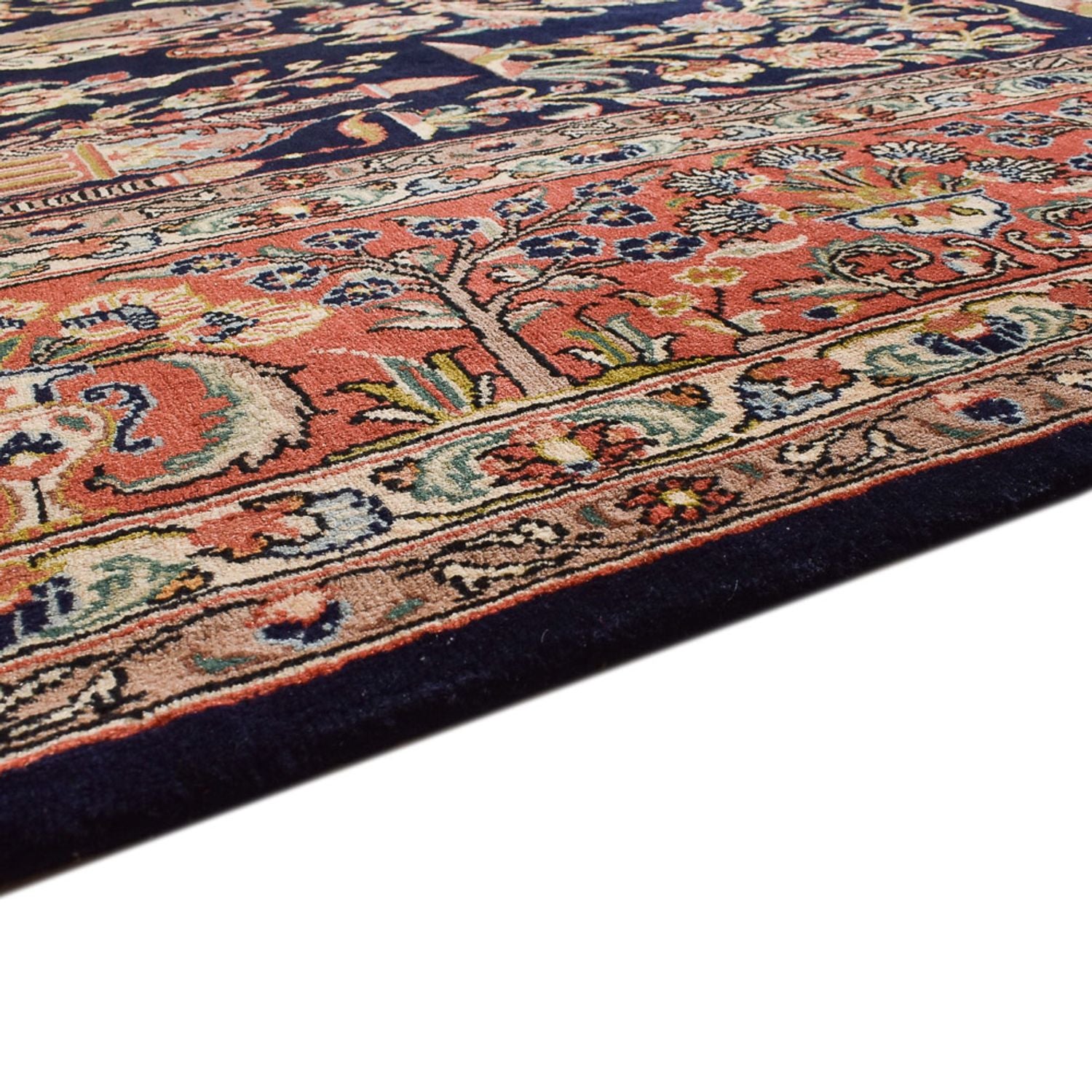 Tapis persan - Keshan - 375 x 252 cm - bleu foncé