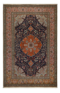 Tapis persan - Classique - 307 x 205 cm - bleu foncé