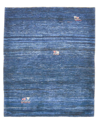 Tapis Gabbeh - Loribaft Persan - 143 x 119 cm - bleu foncé