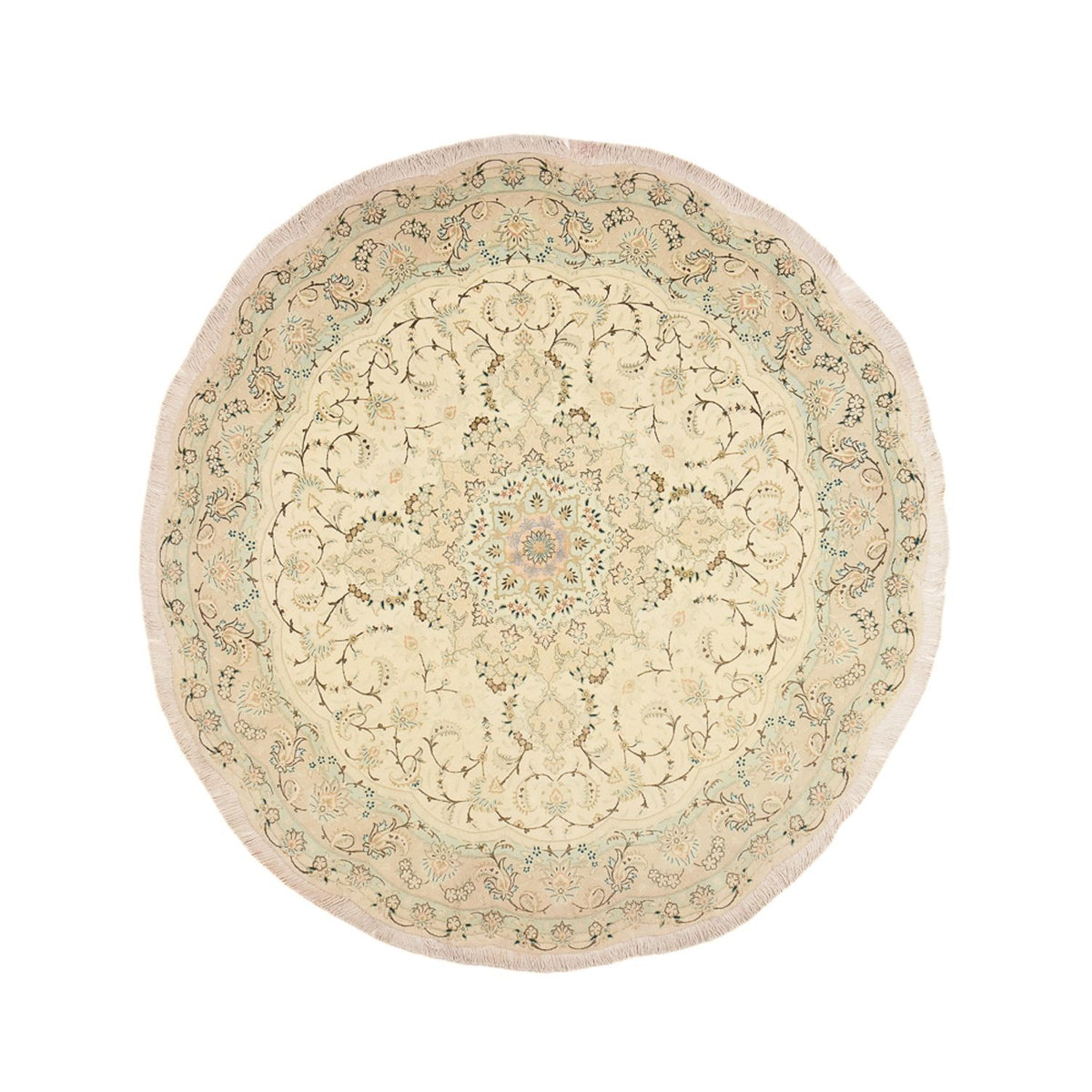 Tapis persan - Tabriz - Premium ronde  - 200 x 200 cm - sable