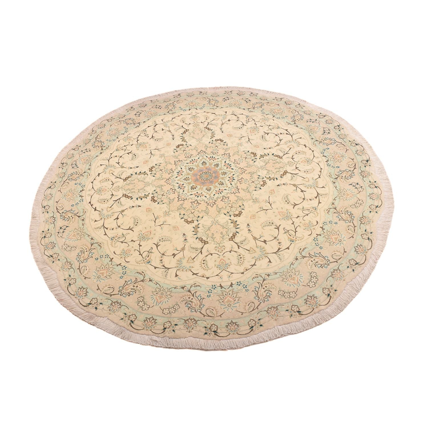 Tapis persan - Tabriz - Premium ronde  - 200 x 200 cm - sable