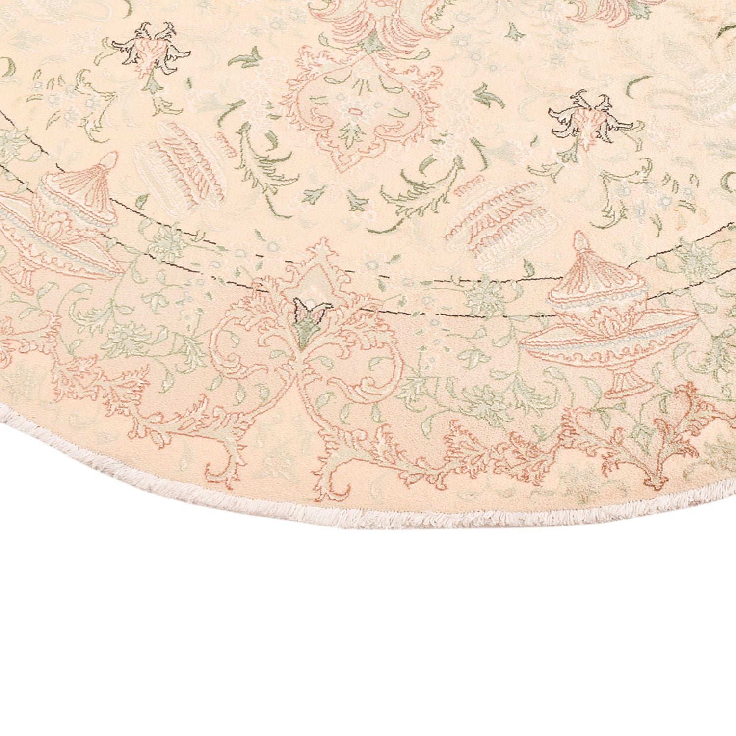 Tapis persan - Tabriz - Royal ronde  - 200 x 200 cm - beige