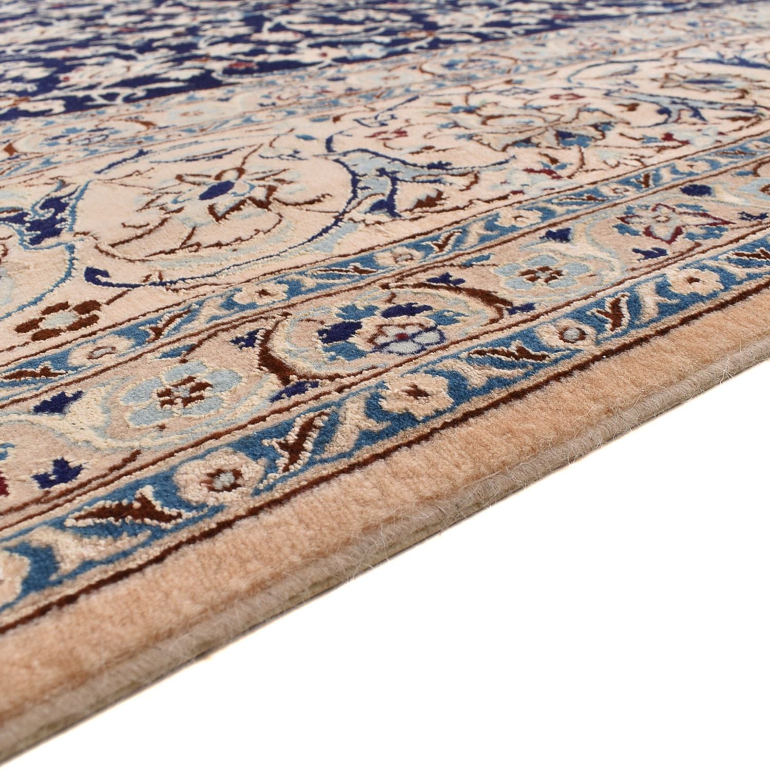 Tapis persan - Nain - Premium - 351 x 253 cm - bleu foncé