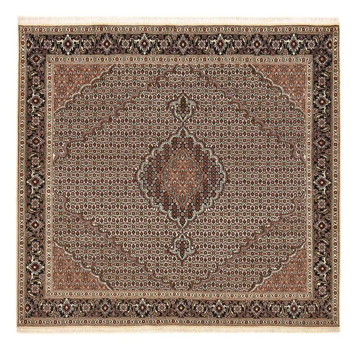 Tapis persan - Tabriz - Royal carré  - 202 x 200 cm - marron