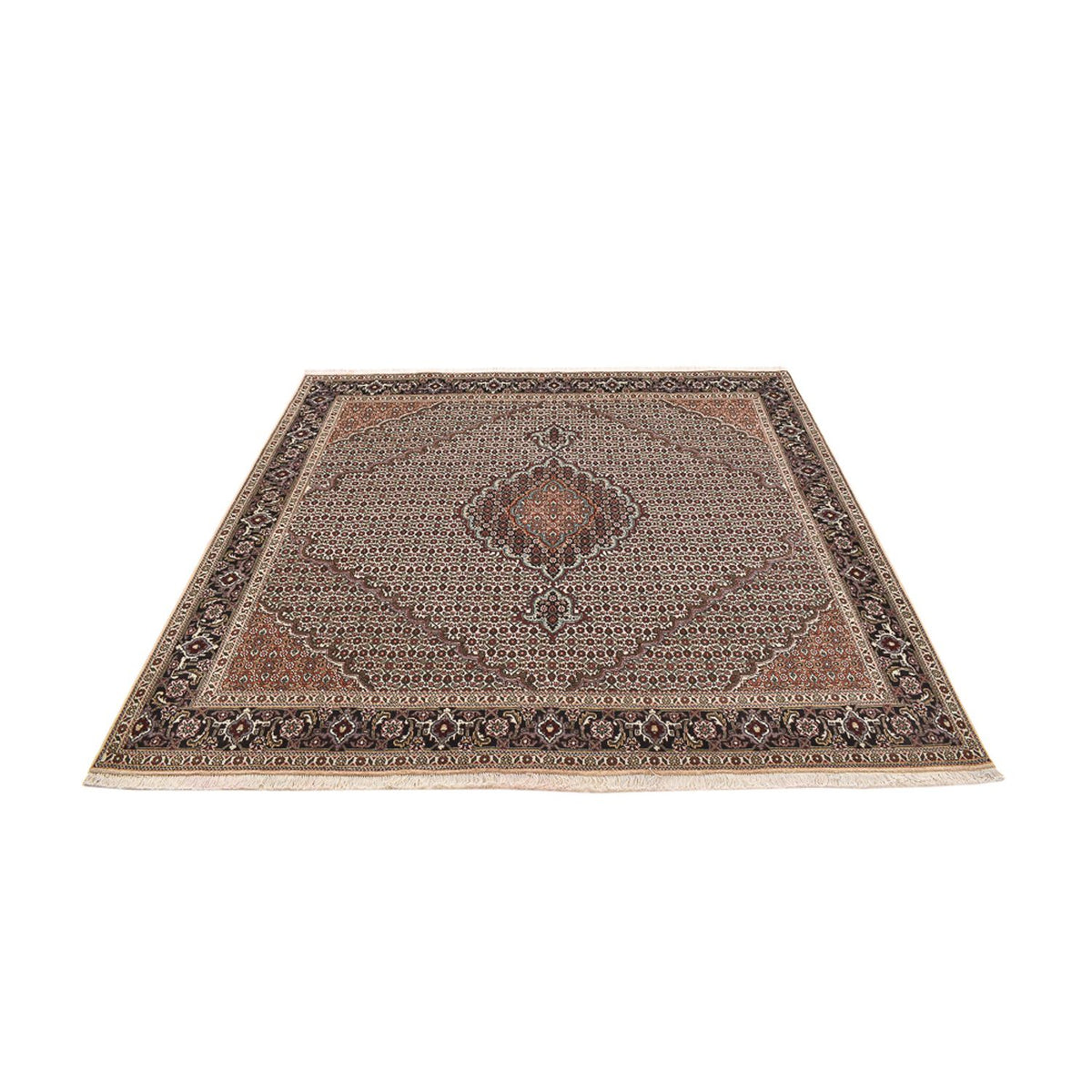 Tapis persan - Tabriz - Royal carré  - 202 x 200 cm - marron