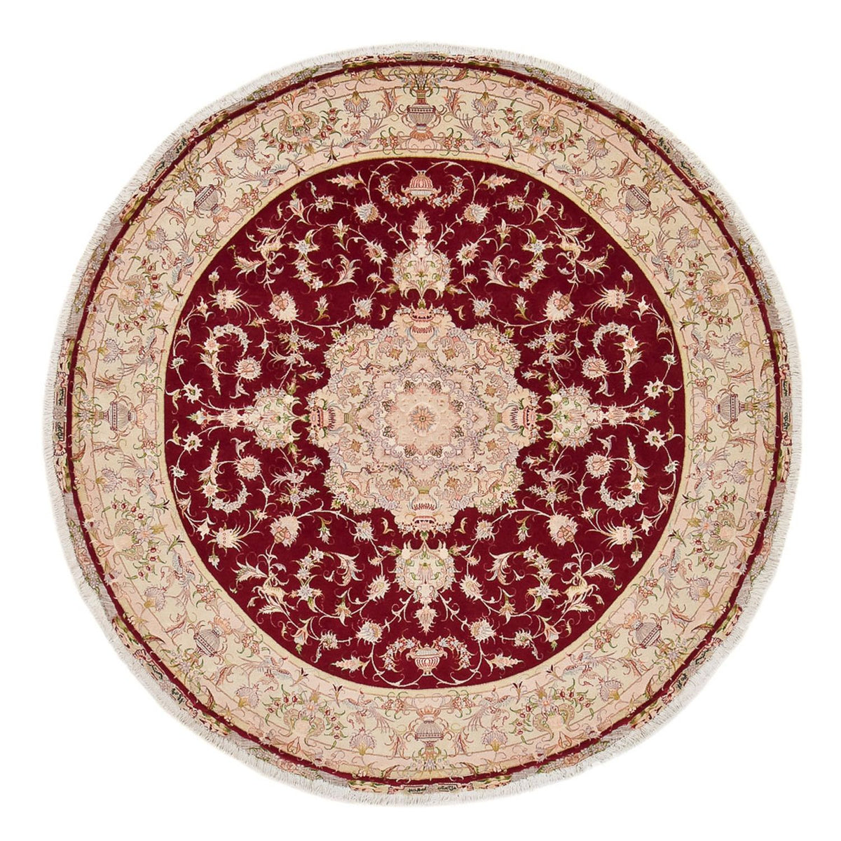 Tapis persan - Tabriz - Royal ronde  - 245 x 245 cm - rouge