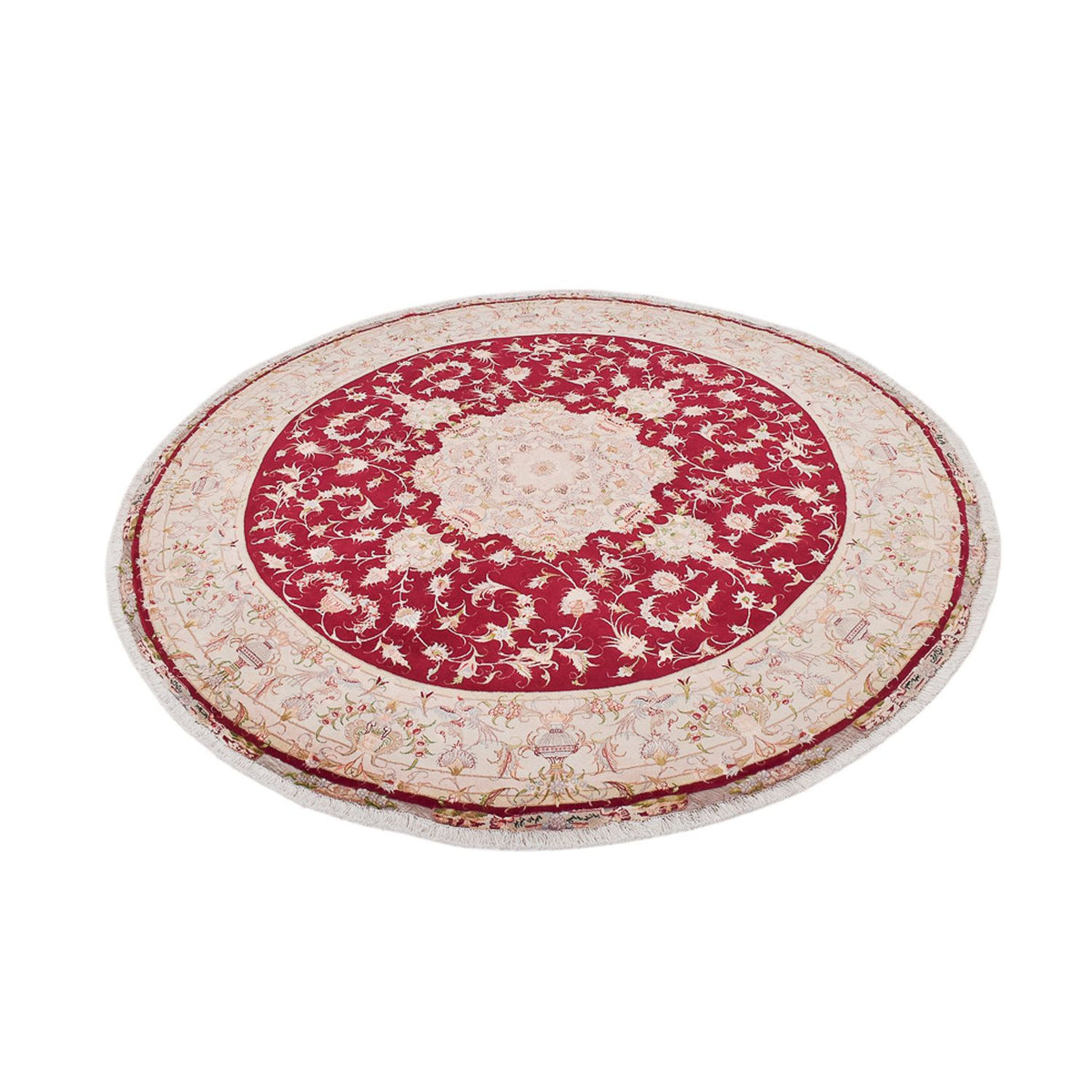 Tapis persan - Tabriz - Royal ronde  - 245 x 245 cm - rouge