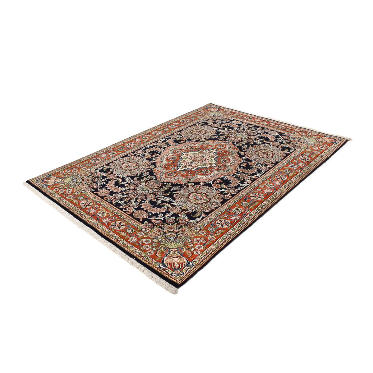 Tapis persan - Ghom - Royal - 208 x 137 cm - beige foncé