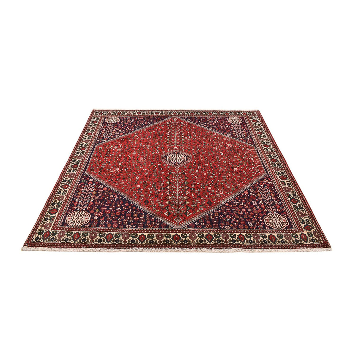 Tapis persan - Nomadic carré  - 198 x 198 cm - rouge
