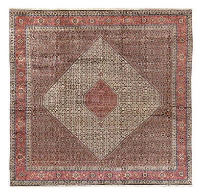 Tapis persan - Bidjar carré  - 400 x 400 cm - rouille