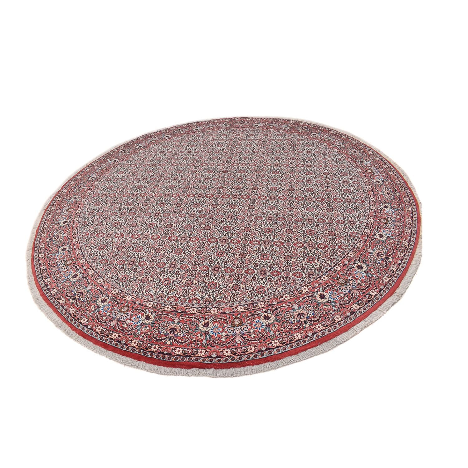 Tapis persan - Bidjar ronde  - 305 x 305 cm - rouge clair