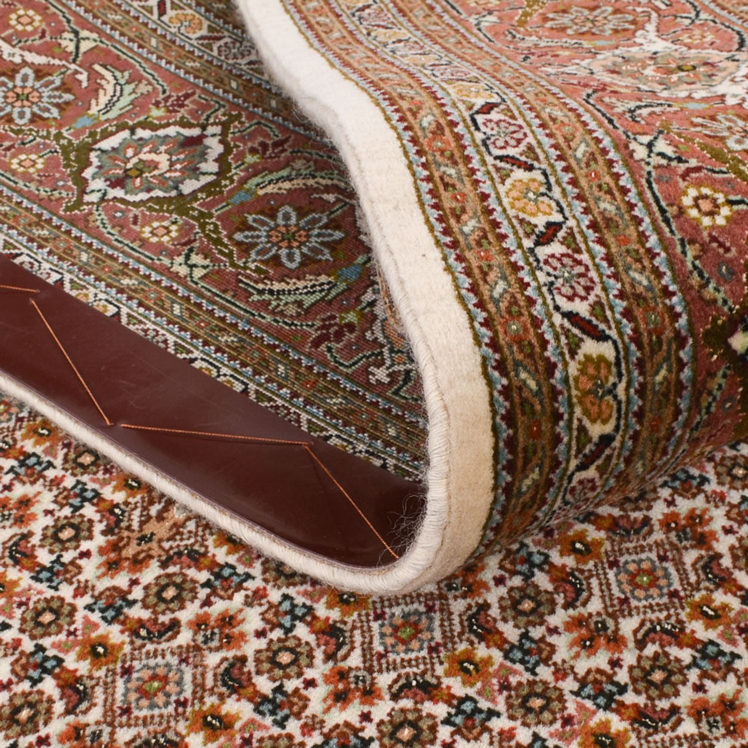 Tapis de couloir Tapis persan - Tabriz - Royal - 405 x 153 cm - rouille