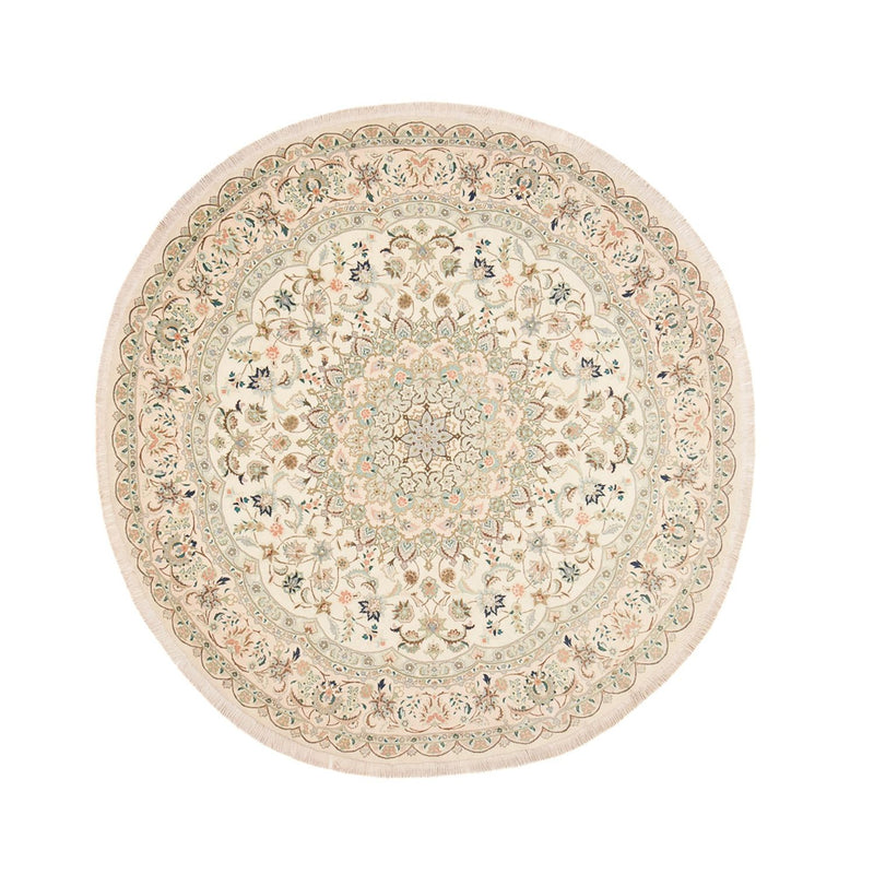 Tapis persan - Tabriz - Royal ronde  - 200 x 200 cm - sable