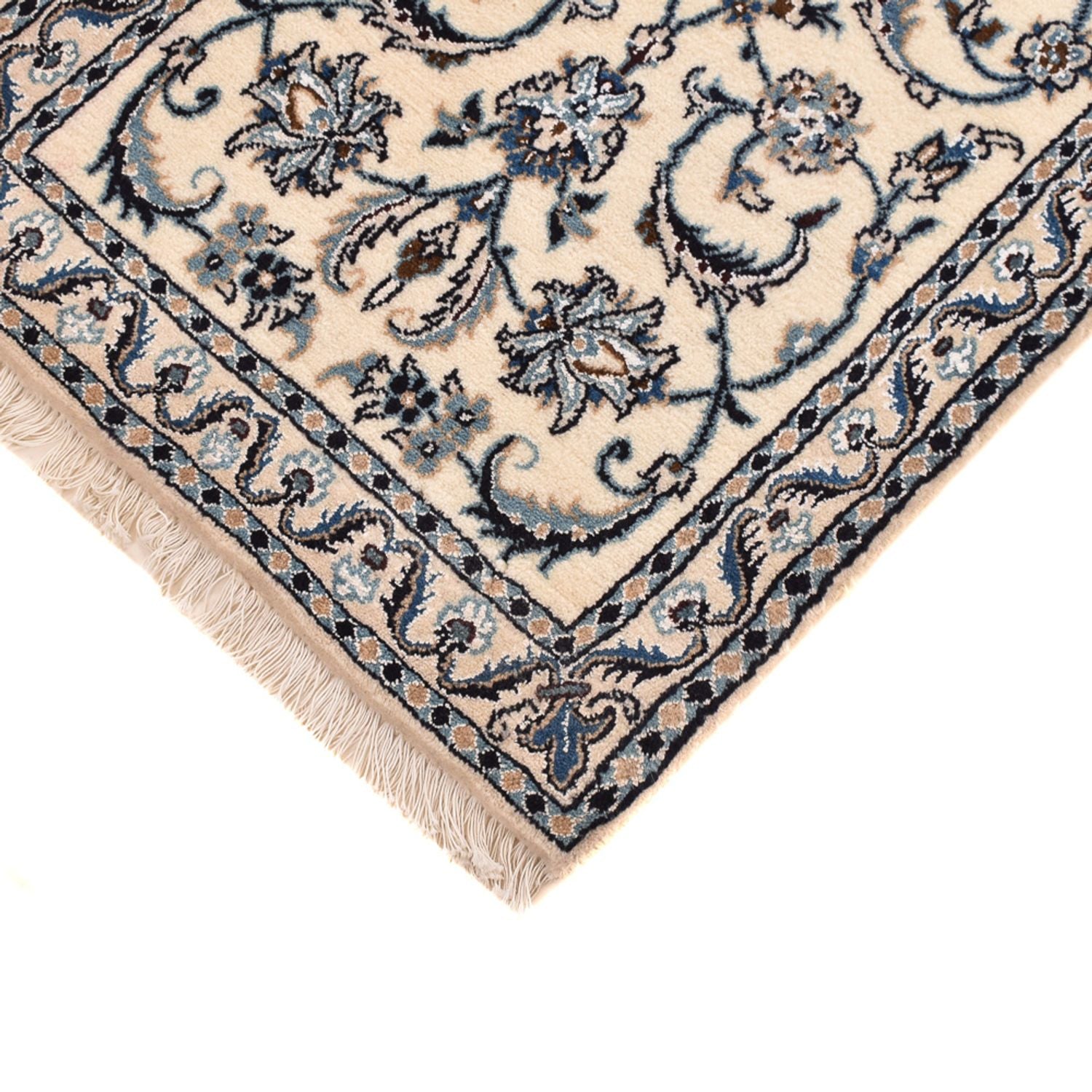 Tapis de couloir Tapis persan - Nain - Royal - 195 x 59 cm - crème