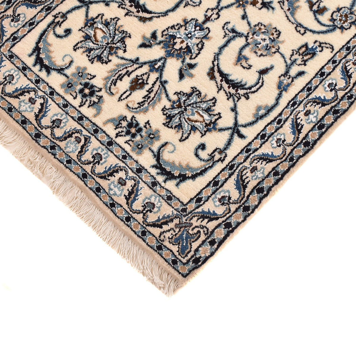 Tapis de couloir Tapis persan - Nain - Royal - 195 x 59 cm - crème