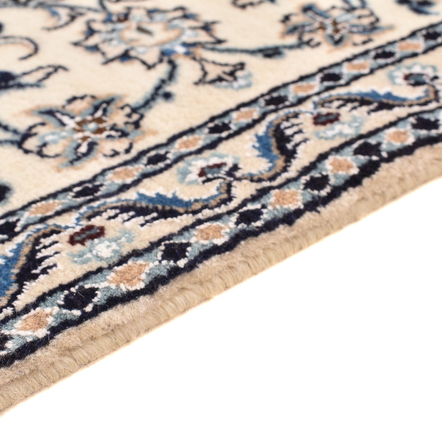 Tapis de couloir Tapis persan - Nain - Royal - 195 x 59 cm - crème