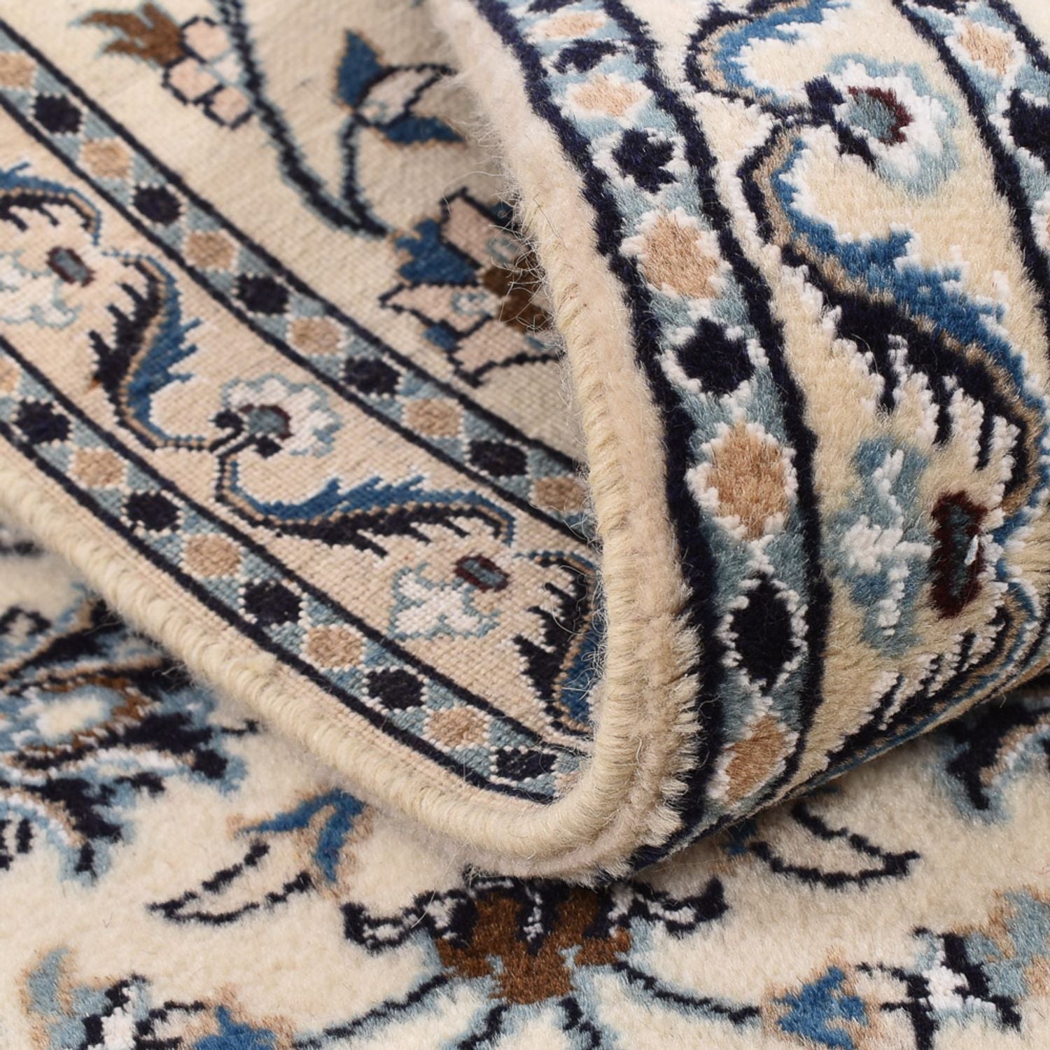 Tapis de couloir Tapis persan - Nain - Royal - 195 x 59 cm - crème