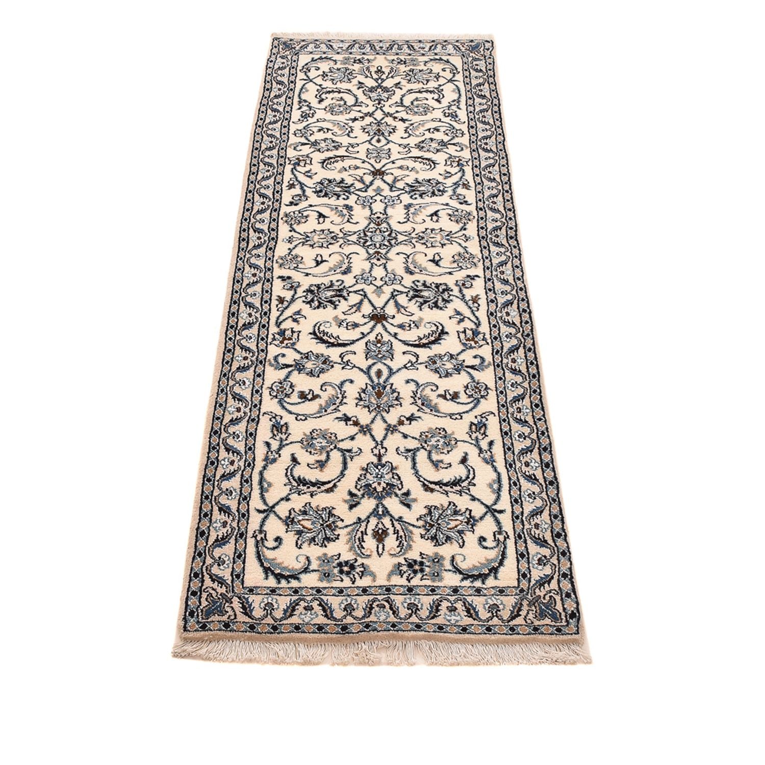 Tapis de couloir Tapis persan - Nain - Royal - 195 x 59 cm - crème