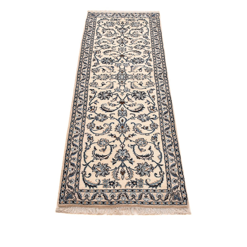 Tapis de couloir Tapis persan - Nain - Royal - 195 x 59 cm - crème