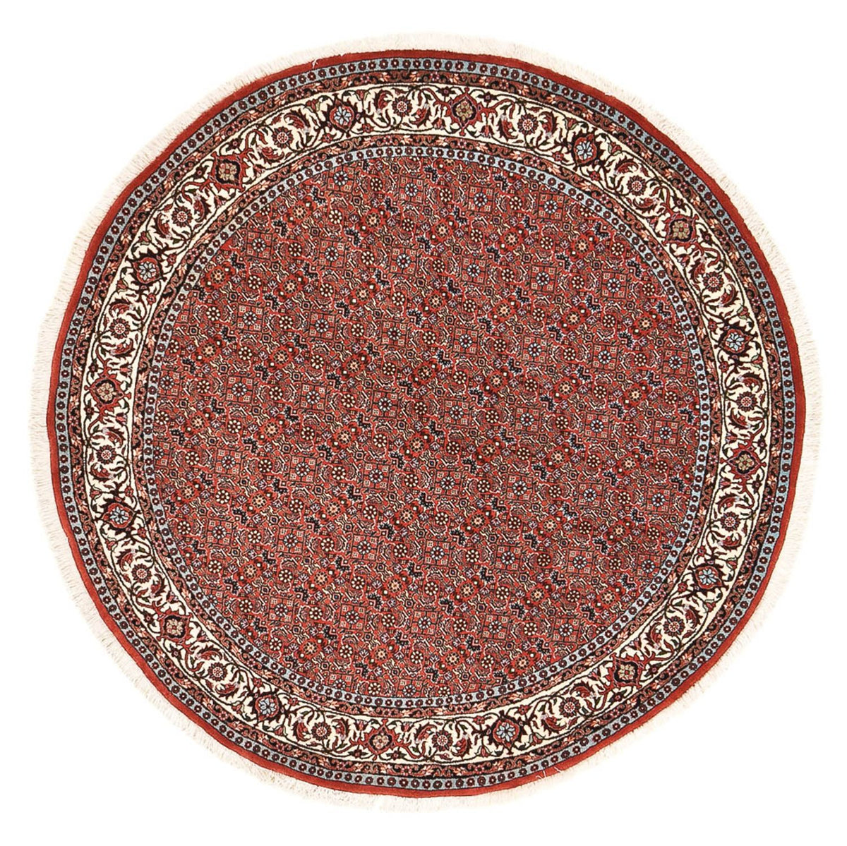 Tapis persan - Bidjar ronde  - 155 x 155 cm - rouge clair