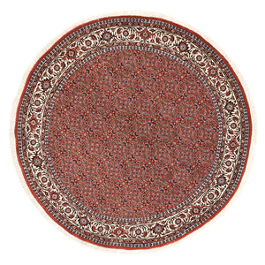 Tapis persan - Bidjar ronde  - 155 x 155 cm - rouge clair