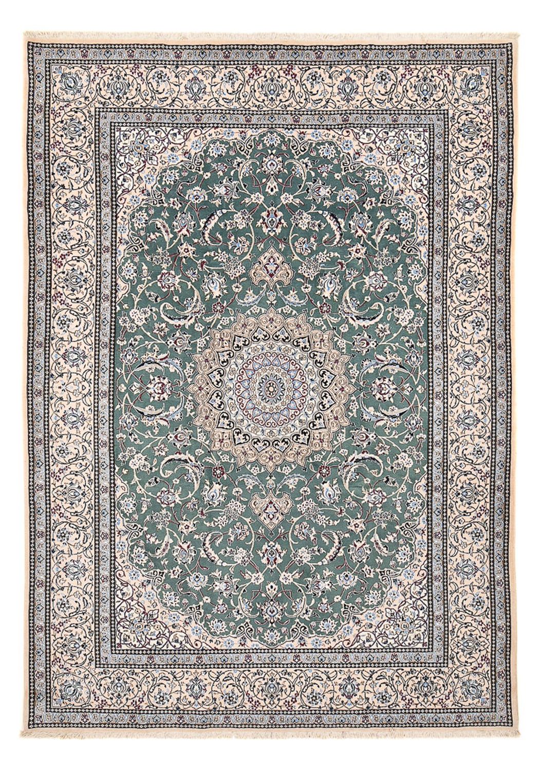 Tapis persan - Nain - Royal - 353 x 242 cm - vert clair